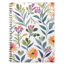 Colorful Wildflowers | Beautiful Floral Watercolor Notitieboek