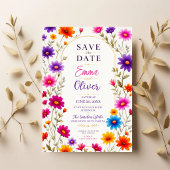 Colorful Wildflowers Wedding Invitation