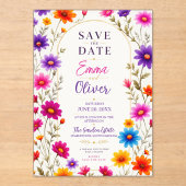 Colorful Wildflowers Wedding Invitation (Recto)