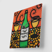 Colorful Wine Art Chardonnay Vierkante Klok (Hoek)