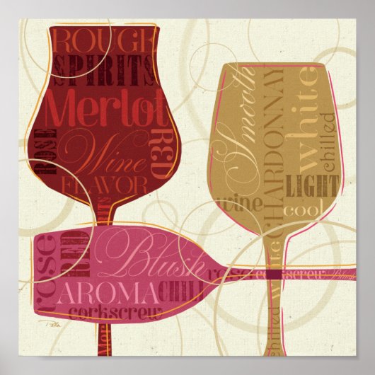 Colorful Wine Glasses Poster (Voorkant)
