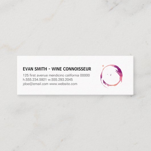 Colorful Wine Stain Mini Visitekaartje (Voorkant)