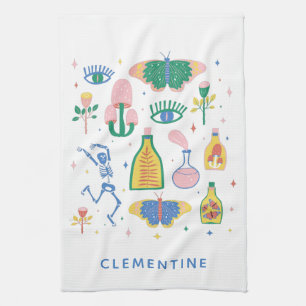 Colorful Witchy Magic Potions Persoonlijke naam Theedoek