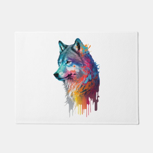 Colorful Wolf Deurmat (Voorkant)