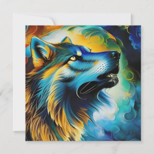 Colorful Wolf Howl