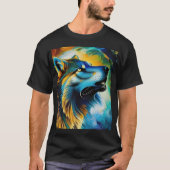 Colorful Wolf Howl T-shirt (Voorkant)