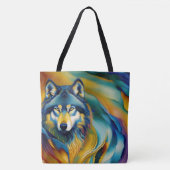 Colorful Wolf Mountain Waves Draagtas (Voorkant)