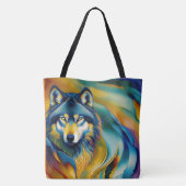 Colorful Wolf Mountain Waves Draagtas (Achterkant)