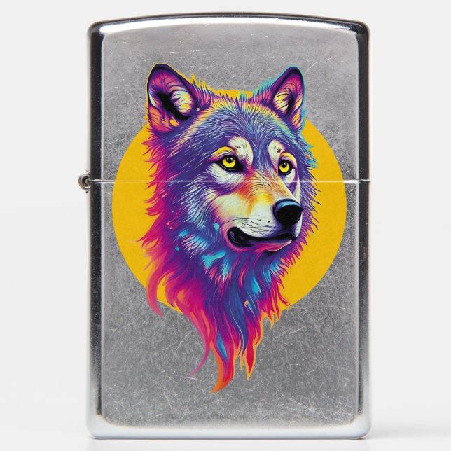 Colorful Wolf portret (Voorkant)