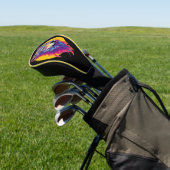 Colorful Wolf portret Golfheadcover (Insitu)
