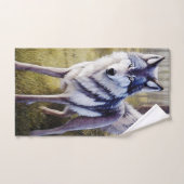 Colorful Wolf Standing Bad Handdoek (Handdoek)