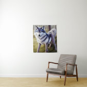 Colorful Wolf Standing Wandkleed (In situ)