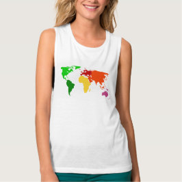 Colorful Women's World Wereldbol Muscle Tanktop