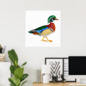Colorful Wood Duck Drake Print (Thuiskantoor)