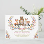 Colorful Woodland Wildflower Garden Baby shower Kaart (Staand voorkant)