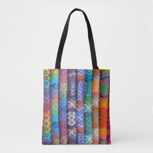 Colorful Woven Textile Tote Bag (Voorkant)