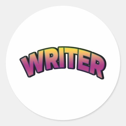 Colorful Writer Ronde Sticker (Voorkant)