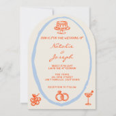 Colorful Written Painted Whimsical Arched Wedding Kaart (Voorkant)