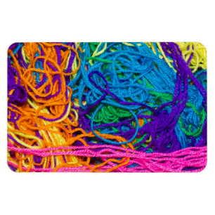 Colorful Yarn Tangles Crochet Knitting Photography Magneet