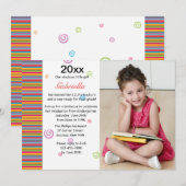 Colorful Year Foto Afstuderen Invitation Kaart (Voorkant / Achterkant)