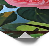 Colorful yellow bird and pretty pink roses poster (Hoek)