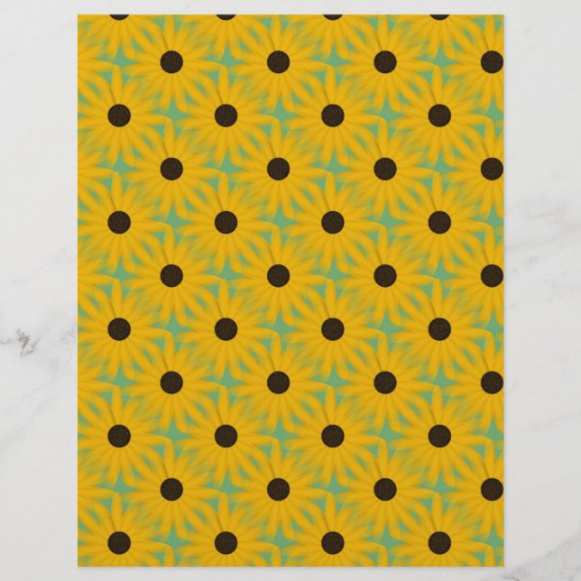 Colorful Yellow Daisies Floral Scrapbook Paper (Voorkant)