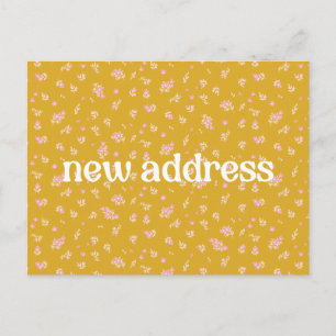 Colorful Yellow Floral We hebben New Home Moving Briefkaart