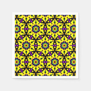 Colorful Yellow Glas in lood Mandala Pattern Servet