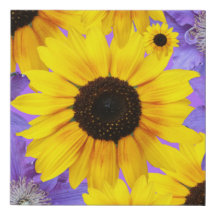 Colorful Yellow Sunflower & Paarse Floral