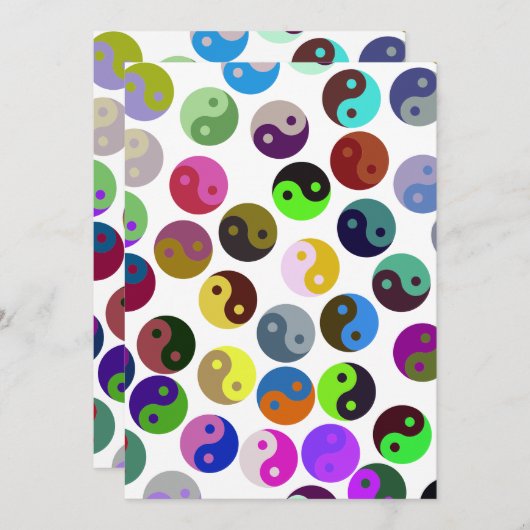 Colorful Ying Yang Pattern Kaart (Voorkant / Achterkant)