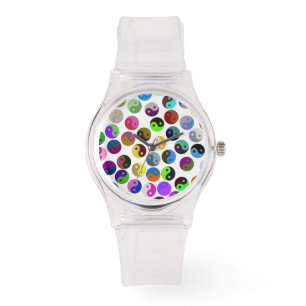 Colorful Ying Yang Pattern Watch Horloge
