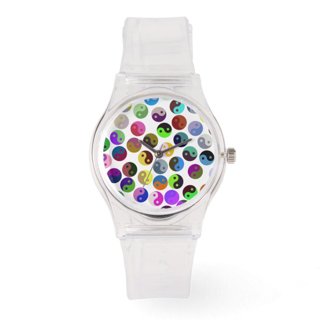 Colorful Ying Yang Pattern Watch Horloge (Voorkant)