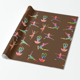 Colorful yoga cadeaupapier