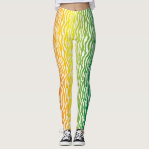 Colorful Zebra Pattern Print Leggings