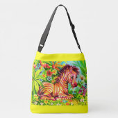 Colorful zebra print uit 1960 crossbody tas (Achterkant)