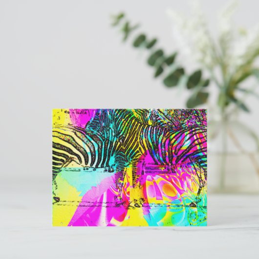 Colorful Zebras Briefkaart (Staand voorkant)
