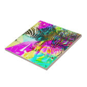 Colorful Zebras Tegeltje (Zijkant)