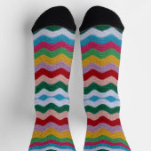 Colorful Zig Zag Crochet Socks Sokken (Top)