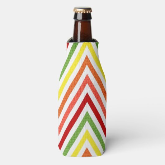 Colorful Zigzag Chevron Pattern Flesjeskoeler (Fles Voorkant)