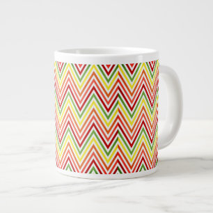 Colorful Zigzag Chevron Pattern Jumbo Mok
