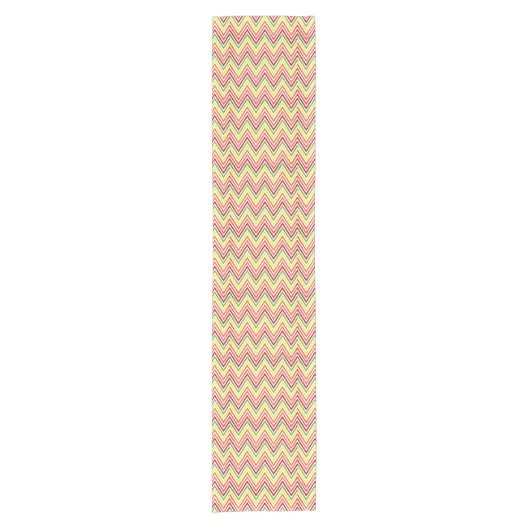 Colorful Zigzag Chevron Pattern Korte Tafelloper (Voorkant)