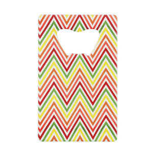 Colorful Zigzag Chevron Pattern Kredietkaart Flessenopener