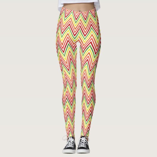 Colorful Zigzag Chevron Pattern Leggings (Voorkant)