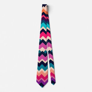 Colorful Zigzag Chevron Pattern Stropdas