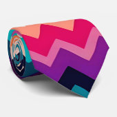 Colorful Zigzag Chevron Pattern Stropdas (Opgerold)