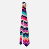 Colorful Zigzag Chevron Pattern Stropdas (Achterkant)