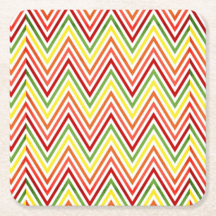 Colorful Zigzag Chevron Pattern Vierkante Kartonnen Onderzetter
