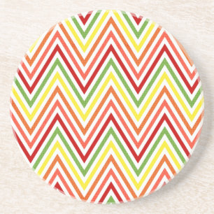 Colorful Zigzag Chevron Pattern Zandsteen Onderzetter