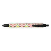 Colorful Zigzag Chevron Pattern Zwarte Inkt Pen (Achterkant)