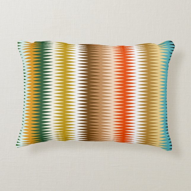 COLORFUL Zigzag Multicolor Patroon Accent Kussen (Achterkant)